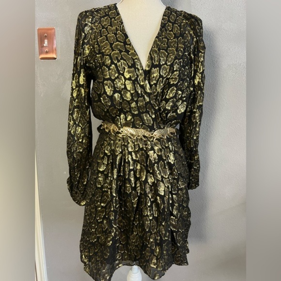 A.L.C. Silk metallic dress Size 4 - Picture 4 of 15